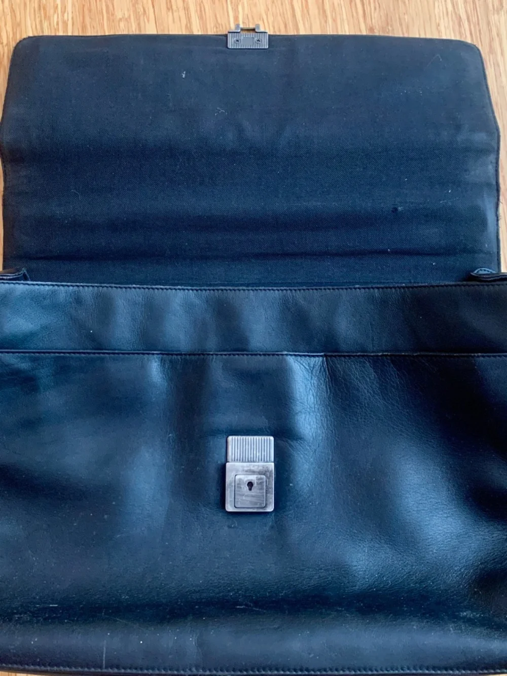 Calvin Klein all leather black messenger bag